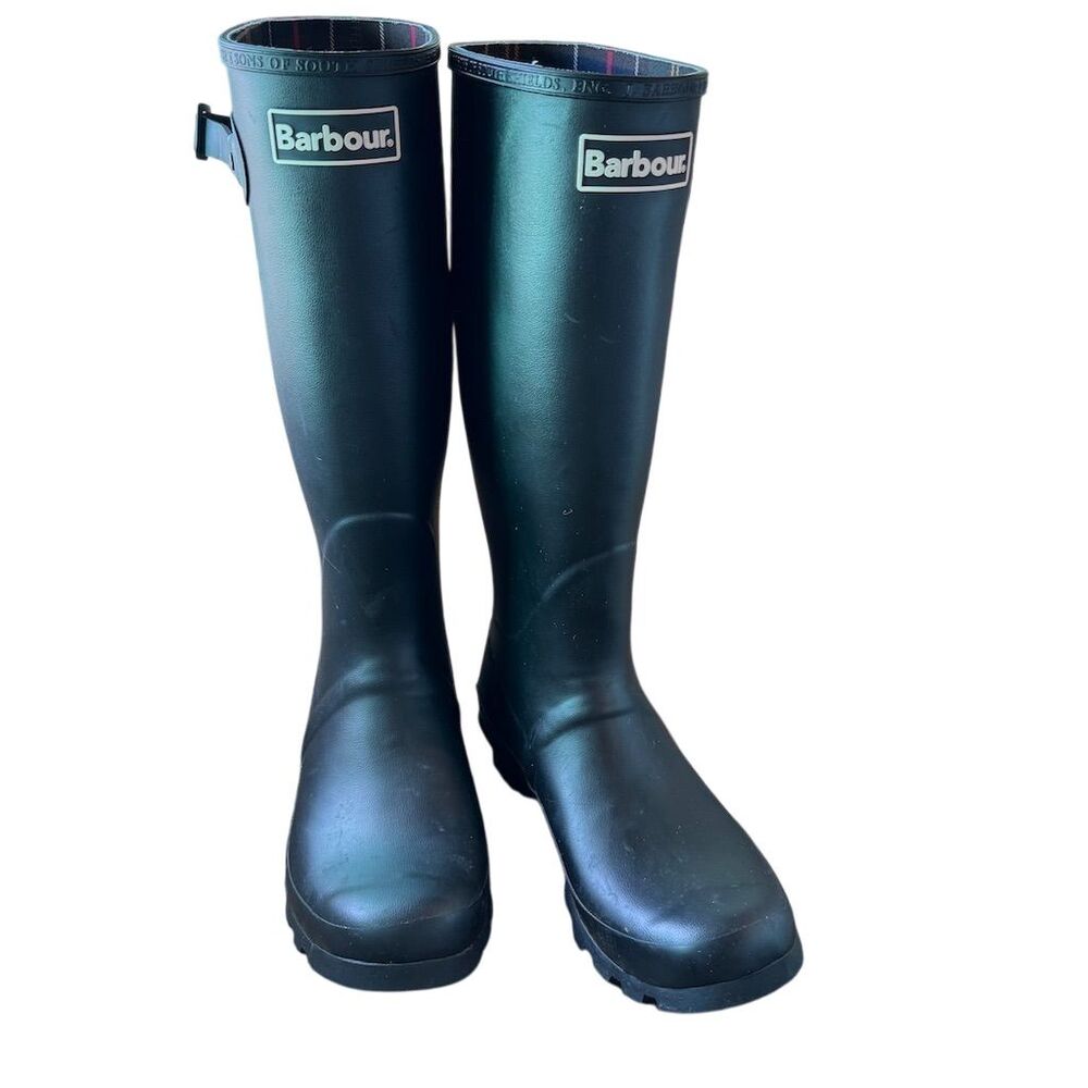 Barbour Men's Bede Wellington Boots Black Size 9 Waterproof Rain Boot